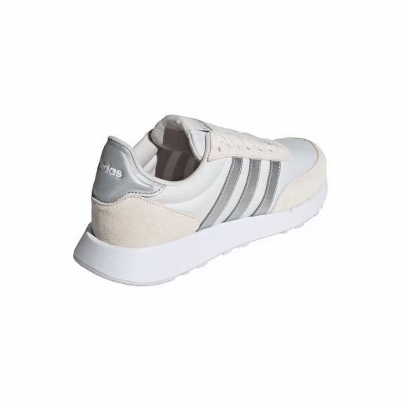 Zapatillas Adidas Run 60s 2.0 Blanco Plata Beige Mujer - Imagen 4