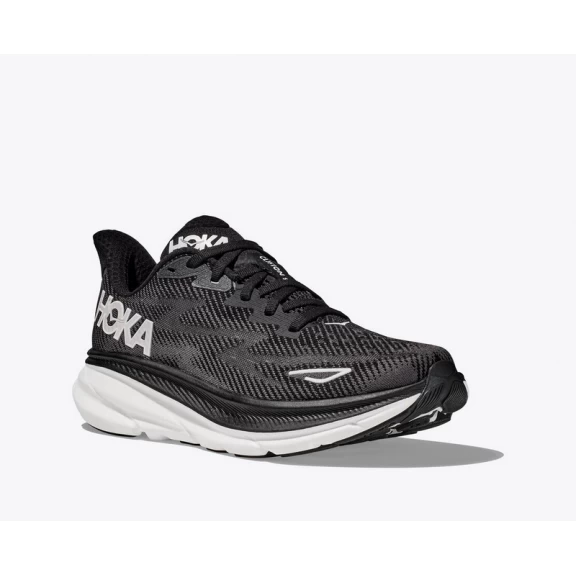Zapatillas Running Hoka Clifton 9 Negro Blanco Hombre - Imagen 2